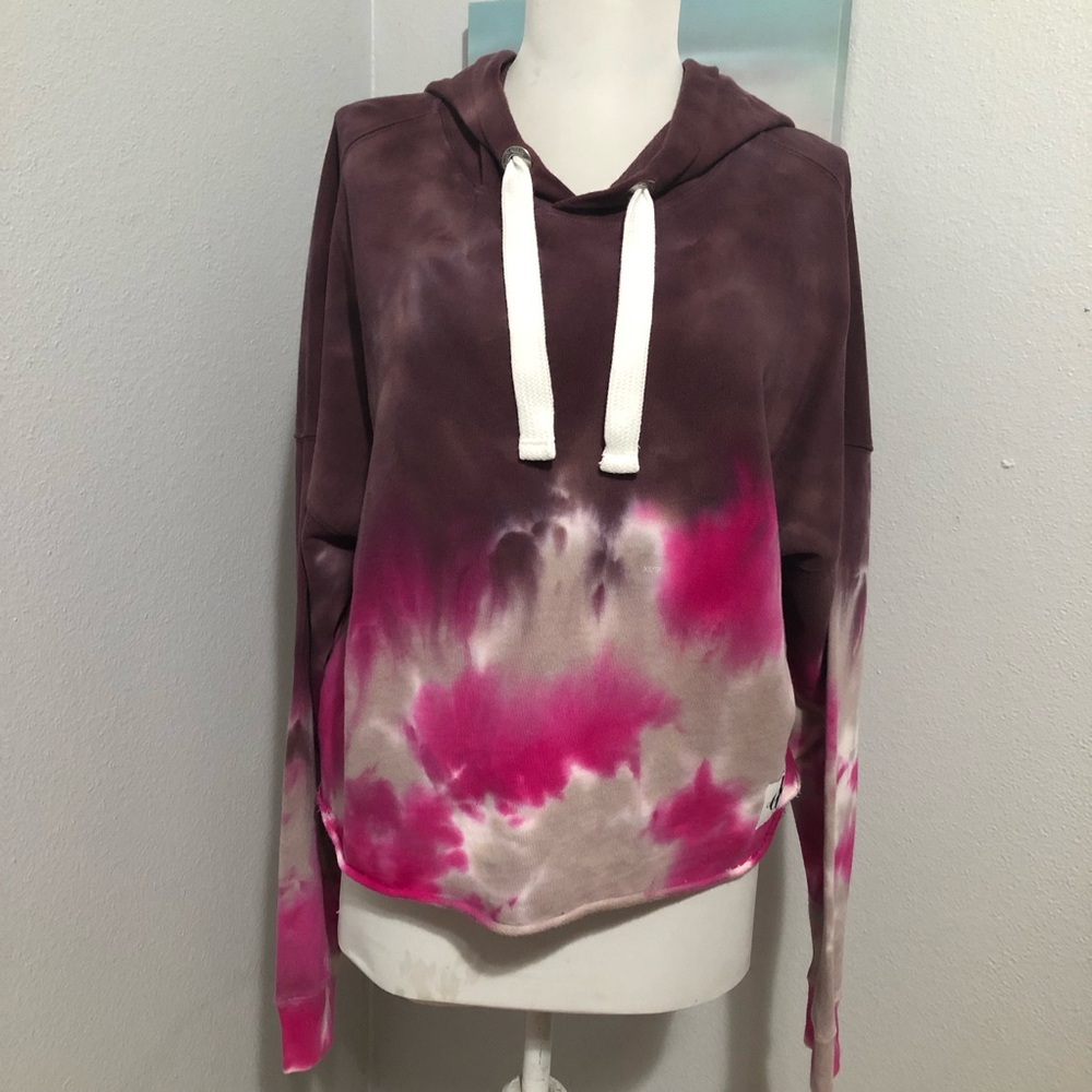 Women's Tie-Dye Hoodie - Pink and Brown Size XS